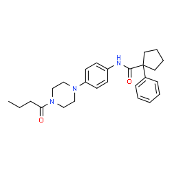 ChemSpider 2D Image | N-[4-(4-Butyryl-1-piperazinyl)phenyl]-1-phenylcyclopentanecarboxamide | C26H33N3O2