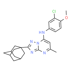 ChemSpider 2D Image | 2-(Adamantan-1-yl)-N-(3-chloro-4-methoxyphenyl)-5-methyl[1,2,4]triazolo[1,5-a]pyrimidin-7-amine | C23H26ClN5O