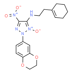 ChemSpider 2D Image | N-[2-(1-Cyclohexen-1-yl)ethyl]-2-(2,3-dihydro-1,4-benzodioxin-6-yl)-5-nitro-2H-1,2,3-triazol-4-amine 3-oxide | C18H21N5O5