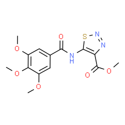 ChemSpider 2D Image | Methyl 5-[(3,4,5-trimethoxybenzoyl)amino]-1,2,3-thiadiazole-4-carboxylate | C14H15N3O6S