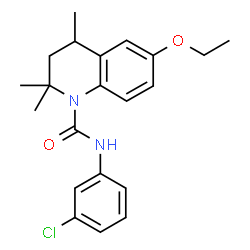 ChemSpider 2D Image | N-(3-Chlorophenyl)-6-ethoxy-2,2,4-trimethyl-3,4-dihydro-1(2H)-quinolinecarboxamide | C21H25ClN2O2