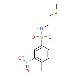 ChemSpider 2D Image | 4-Methyl-N-(2-methylsulfanyl-ethyl)-3-nitro-benzenesulfonamide | C10H14N2O4S2