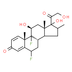 ChemSpider 2D Image | (9xi,11beta,14xi,17xi)-6,9-Difluoro-11,17,21-trihydroxy-16-methylpregna-1,4-diene-3,20-dione | C22H28F2O5