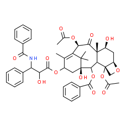 ChemSpider 2D Image | (3xi,5beta,7beta,10beta)-4,10-Diacetoxy-13-{[3-(benzoylamino)-2-hydroxy-3-phenylpropanoyl]oxy}-1,7-dihydroxy-9-oxo-5,20-epoxytax-11-en-2-yl benzoate | C47H51NO14