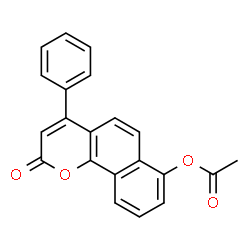 ChemSpider 2D Image | 2-Oxo-4-phenyl-2H-benzo[h]chromen-7-yl acetate | C21H14O4
