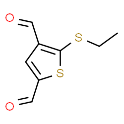 ChemSpider 2D Image | 5-(Ethylsulfanyl)-2,4-thiophenedicarbaldehyde | C8H8O2S2