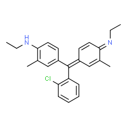 ChemSpider 2D Image | 4-[(2-Chlorophenyl)[4-(ethylimino)-3-methyl-2,5-cyclohexadien-1-ylidene]methyl]-N-ethyl-2-methylbenzenamine | C25H27ClN2