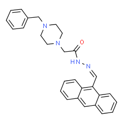 ChemSpider 2D Image | N'-[(Z)-9-Anthrylmethylene]-2-(4-benzyl-1-piperazinyl)acetohydrazide | C28H28N4O