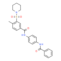 ChemSpider 2D Image | N-[4-(Benzoylamino)phenyl]-4-methyl-3-(1-piperidinylsulfonyl)benzamide | C26H27N3O4S