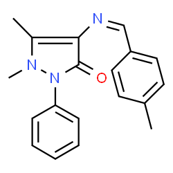 ChemSpider 2D Image | 1,5-Dimethyl-4-[(Z)-(4-methylbenzylidene)amino]-2-phenyl-1,2-dihydro-3H-pyrazol-3-one | C19H19N3O
