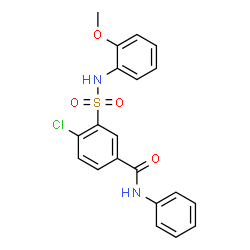 ChemSpider 2D Image | 4-Chloro-3-[(2-methoxyphenyl)sulfamoyl]-N-phenylbenzamide | C20H17ClN2O4S