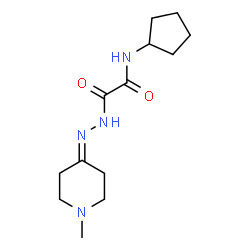 ChemSpider 2D Image | N-Cyclopentyl-2-[2-(1-methyl-4-piperidinylidene)hydrazino]-2-oxoacetamide | C13H22N4O2