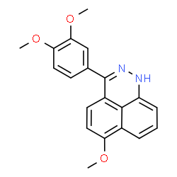ChemSpider 2D Image | 3-(3,4-Dimethoxyphenyl)-6-methoxy-1H-benzo[de]cinnoline | C20H18N2O3