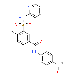 ChemSpider 2D Image | 4-Methyl-N-(4-nitrophenyl)-3-(2-pyridinylsulfamoyl)benzamide | C19H16N4O5S