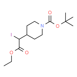 ChemSpider 2D Image | 2-Methyl-2-propanyl 4-(2-ethoxy-1-iodo-2-oxoethyl)-1-piperidinecarboxylate | C14H24INO4