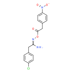 ChemSpider 2D Image | 2-(4-Chlorophenyl)-N'-[2-(4-nitrophenyl)acetoxy]ethanimidamide | C16H14ClN3O4