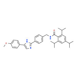 ChemSpider 2D Image | 2,4,6-Triisopropyl-N-{4-[4-(4-methoxyphenyl)-1H-imidazol-2-yl]benzyl}benzamide | C33H39N3O2