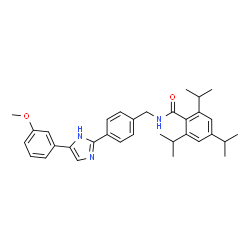 ChemSpider 2D Image | 2,4,6-Triisopropyl-N-{4-[4-(3-methoxyphenyl)-1H-imidazol-2-yl]benzyl}benzamide | C33H39N3O2
