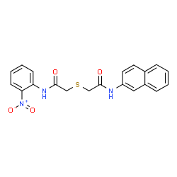 ChemSpider 2D Image | 2-{[2-(2-Naphthylamino)-2-oxoethyl]sulfanyl}-N-(2-nitrophenyl)acetamide | C20H17N3O4S