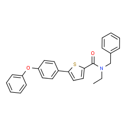 ChemSpider 2D Image | N-Benzyl-N-ethyl-5-(4-phenoxyphenyl)-2-thiophenecarboxamide | C26H23NO2S