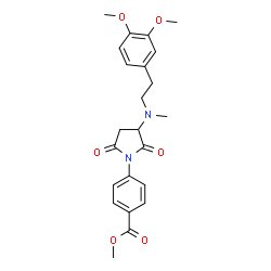 ChemSpider 2D Image | Methyl 4-(3-{[2-(3,4-dimethoxyphenyl)ethyl](methyl)amino}-2,5-dioxo-1-pyrrolidinyl)benzoate | C23H26N2O6