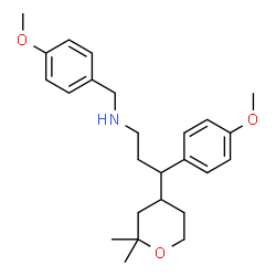 ChemSpider 2D Image | 3-(2,2-Dimethyltetrahydro-2H-pyran-4-yl)-N-(4-methoxybenzyl)-3-(4-methoxyphenyl)-1-propanamine | C25H35NO3