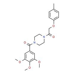 ChemSpider 2D Image | 2-(4-Methylphenoxy)-1-[4-(3,4,5-trimethoxybenzoyl)-1-piperazinyl]ethanone | C23H28N2O6