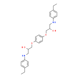 ChemSpider 2D Image | 3,3'-[1,4-Phenylenebis(oxy)]bis{1-[(4-ethylphenyl)amino]-2-propanol} | C28H36N2O4