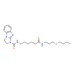 ChemSpider 2D Image | N-{6-[(3-Butoxypropyl)amino]-6-oxohexyl}-2,3-dihydro-1H-imidazo[1,2-a]benzimidazole-1-carboxamide | C23H35N5O3
