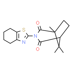 ChemSpider 2D Image | 1,8,8-Trimethyl-3-(4,5,6,7-tetrahydro-1,3-benzothiazol-2-yl)-3-azabicyclo[3.2.1]octane-2,4-dione | C17H22N2O2S
