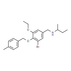ChemSpider 2D Image | N-{3-Bromo-5-ethoxy-4-[(4-methylbenzyl)oxy]benzyl}-2-butanamine | C21H28BrNO2