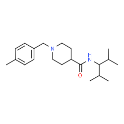 ChemSpider 2D Image | N-(2,4-Dimethyl-3-pentanyl)-1-(4-methylbenzyl)-4-piperidinecarboxamide | C21H34N2O