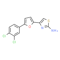 ChemSpider 2D Image | 4-[5-(3,4-Dichlorophenyl)-2-furyl]-1,3-thiazol-2-amine | C13H8Cl2N2OS