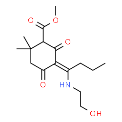 ChemSpider 2D Image | Methyl (5E)-5-{1-[(2-hydroxyethyl)amino]butylidene}-2,2-dimethyl-4,6-dioxocyclohexanecarboxylate | C16H25NO5