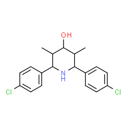 ChemSpider 2D Image | 2,6-Bis(4-chlorophenyl)-3,5-dimethyl-4-piperidinol | C19H21Cl2NO