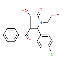 ChemSpider 2D Image | 4-Benzoyl-1-(2-bromoethyl)-5-(4-chlorophenyl)-3-hydroxy-1,5-dihydro-2H-pyrrol-2-one | C19H15BrClNO3