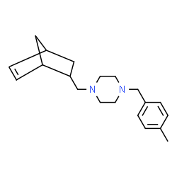 ChemSpider 2D Image | 1-(Bicyclo[2.2.1]hept-5-en-2-ylmethyl)-4-(4-methylbenzyl)piperazine | C20H28N2