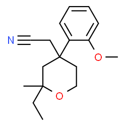 ChemSpider 2D Image | [2-Ethyl-4-(2-methoxyphenyl)-2-methyltetrahydro-2H-pyran-4-yl]acetonitrile | C17H23NO2