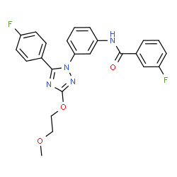 ChemSpider 2D Image | 3-Fluoro-N-{3-[5-(4-fluorophenyl)-3-(2-methoxyethoxy)-1H-1,2,4-triazol-1-yl]phenyl}benzamide | C24H20F2N4O3