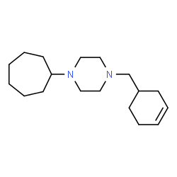 ChemSpider 2D Image | 1-Cycloheptyl-4-(3-cyclohexen-1-ylmethyl)piperazine | C18H32N2
