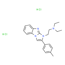 ChemSpider 2D Image | N,N-Diethyl-2-[2-(4-methylphenyl)-1H-imidazo[1,2-a]benzimidazol-1-yl]ethanamine dihydrochloride | C22H28Cl2N4