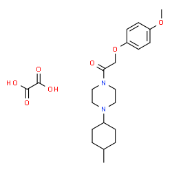 ChemSpider 2D Image | 2-(4-Methoxyphenoxy)-1-[4-(4-methylcyclohexyl)-1-piperazinyl]ethanone ethanedioate (1:1) | C22H32N2O7