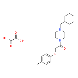 ChemSpider 2D Image | 1-[4-(3-Cyclohexen-1-ylmethyl)-1-piperazinyl]-2-(4-methylphenoxy)ethanone ethanedioate (1:1) | C22H30N2O6