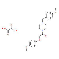 ChemSpider 2D Image | 2-(4-Methoxyphenoxy)-1-{4-[4-(methylsulfanyl)benzyl]-1-piperazinyl}ethanone ethanedioate (1:1) | C23H28N2O7S