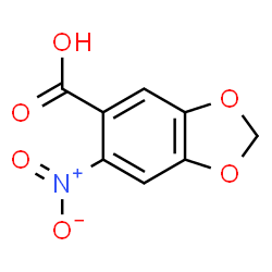 ChemSpider 2D Image | 6-Nitro-1,3-benzodioxole-5-carboxylic acid | C8H5NO6