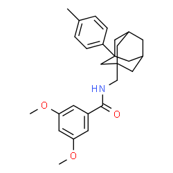 ChemSpider 2D Image | 3,5-Dimethoxy-N-{[3-(4-methylphenyl)adamantan-1-yl]methyl}benzamide | C27H33NO3
