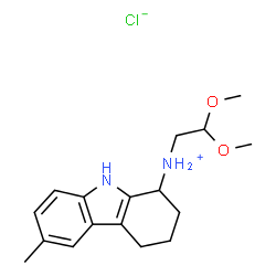 ChemSpider 2D Image | N-(2,2-Dimethoxyethyl)-6-methyl-2,3,4,9-tetrahydro-1H-carbazol-1-aminium chloride | C17H25ClN2O2
