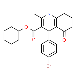 ChemSpider 2D Image | Cyclohexyl 4-(4-bromophenyl)-2-methyl-5-oxo-1,4,5,6,7,8-hexahydro-3-quinolinecarboxylate | C23H26BrNO3