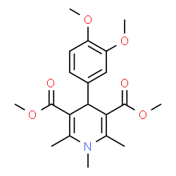 ChemSpider 2D Image | 3,5-dimethyl 4-(3,4-dimethoxyphenyl)-1,2,6-trimethyl-4H-pyridine-3,5-dicarboxylate | C20H25NO6