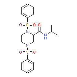 ChemSpider 2D Image | N-Isopropyl-1,4-bis(phenylsulfonyl)-2-piperazinecarboxamide | C20H25N3O5S2